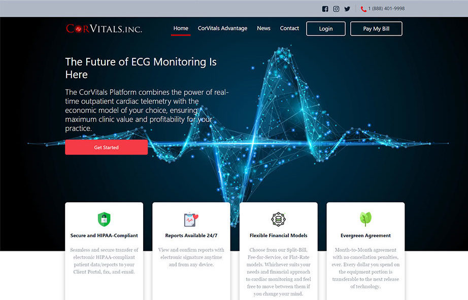 Website design CorVitals home page
