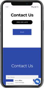 Mobile Web Development The Yard Bag Contact page