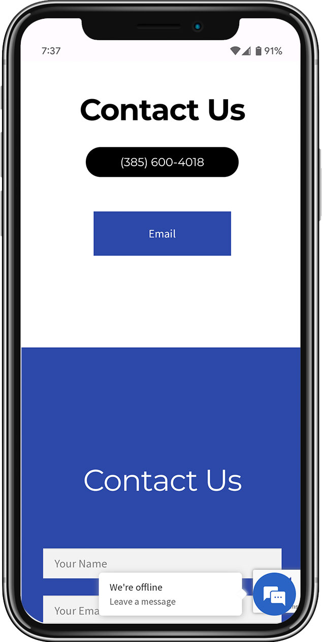 Mobile Web Development The Yard Bag Contact page