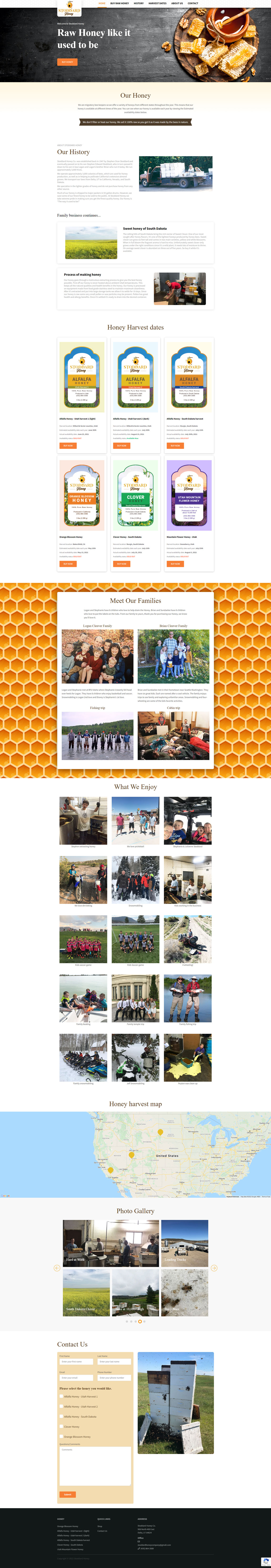 Web Design Portfolio Project Stoddard Honey Homepage design