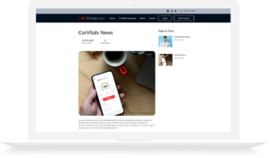 Cor Vitals News Article page design