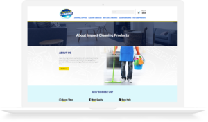 Web development Impact Cleaning Products about page