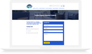 Web development Impact Cleaning contact page