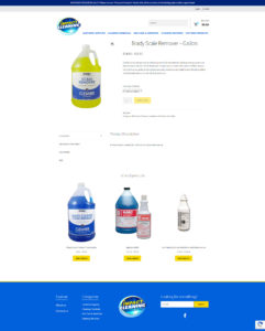 Web design impact cleaning products product page