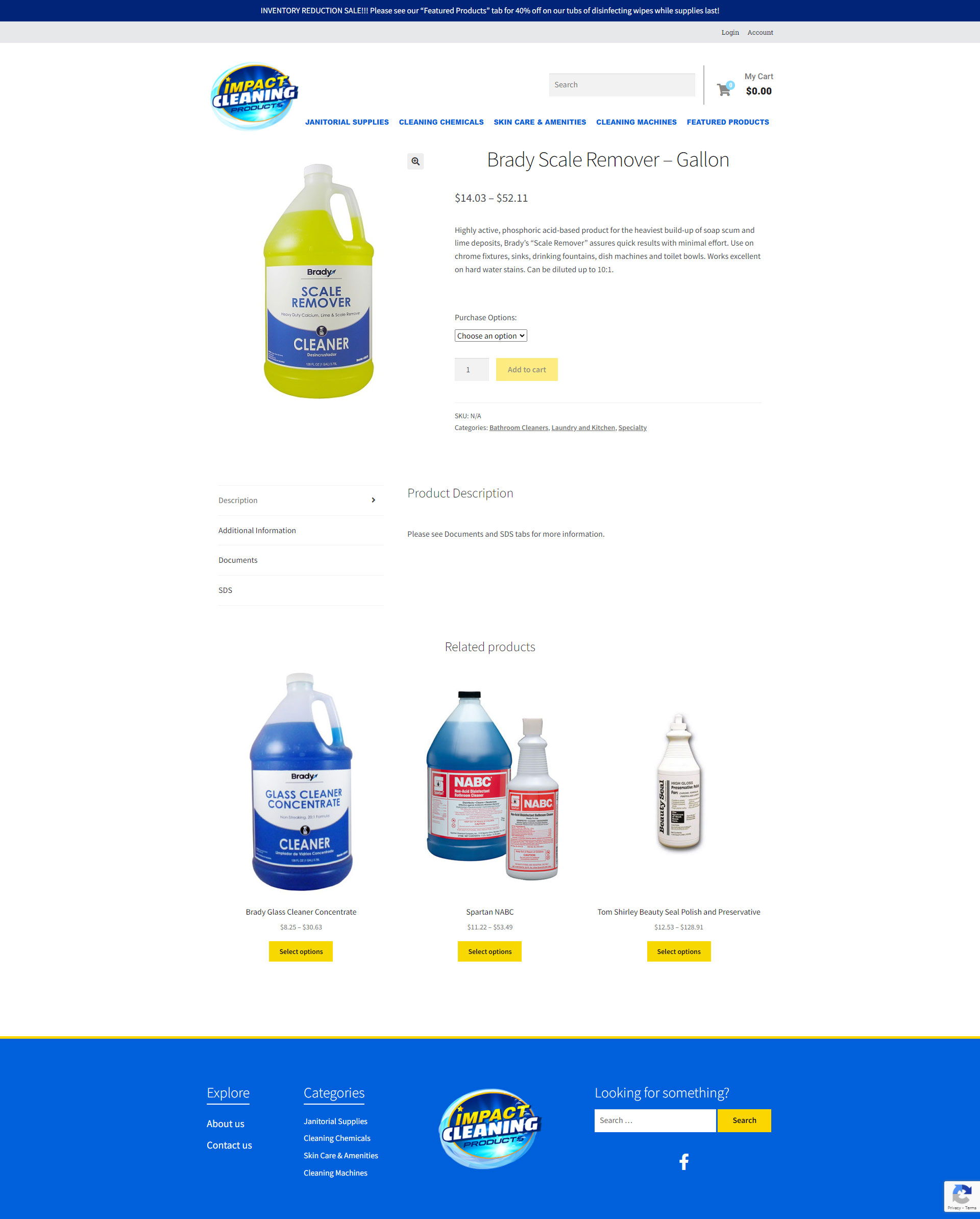 Web design impact cleaning products product page
