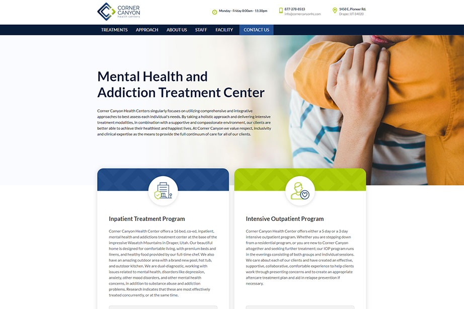 Web Design Homepage Corner Canyon Health Centers