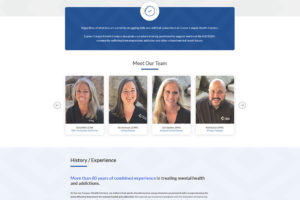 Web design homepage team section Corner Canyon Health Centers