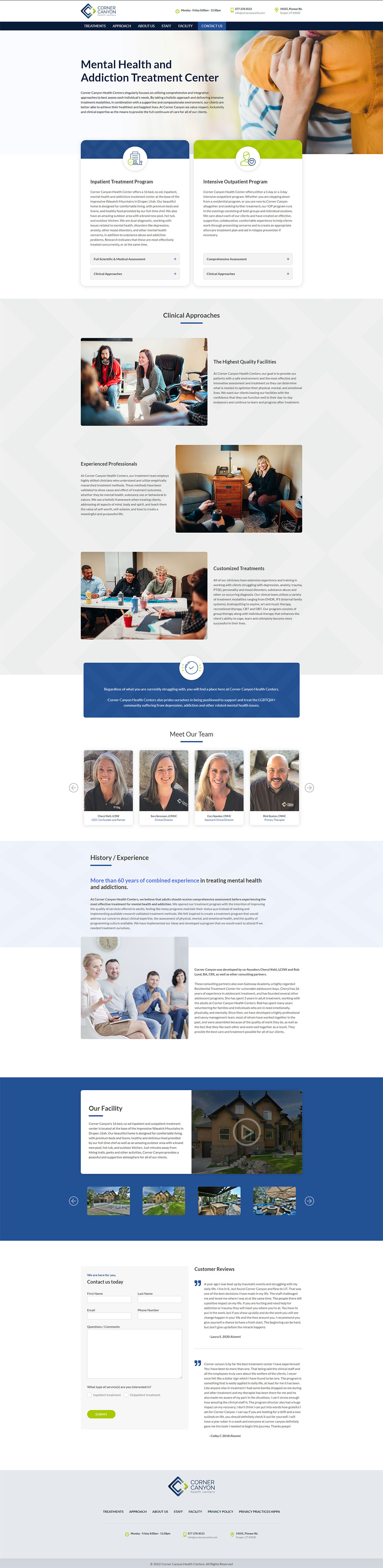 Web Design-Utah Homepage design for Corner Canyon Health Centers