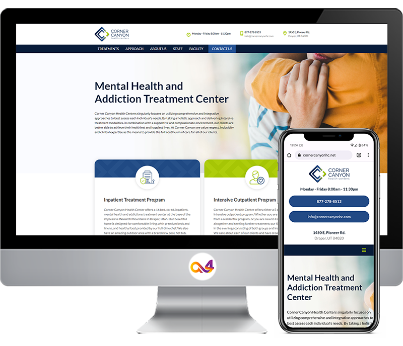 website design and development portfolio project Corner Canyon Health Centers