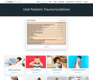 Guidelines page of the Utah Pediatric Trauma Network website