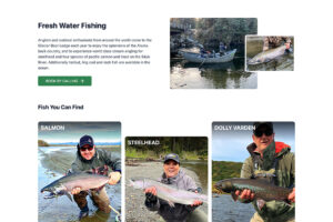 web design for a fishing tour page