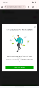 Quickbooks set up autopay pop up