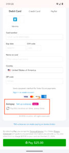 Set up autopay Quickbooks online mobile